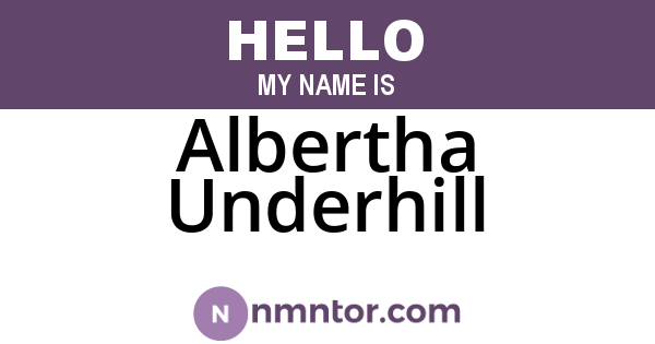 Albertha Underhill