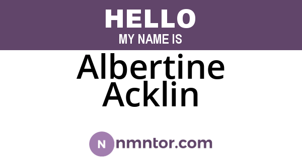Albertine Acklin