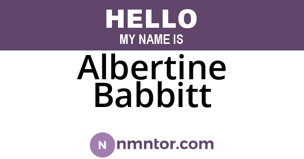 Albertine Babbitt