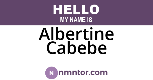 Albertine Cabebe