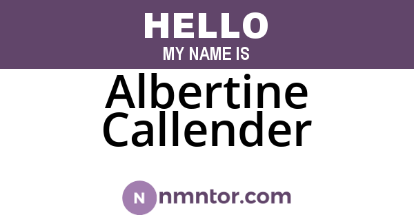 Albertine Callender