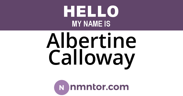 Albertine Calloway