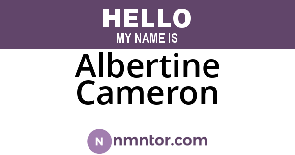 Albertine Cameron