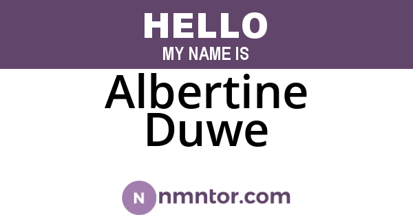 Albertine Duwe