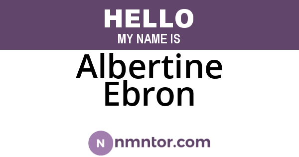 Albertine Ebron
