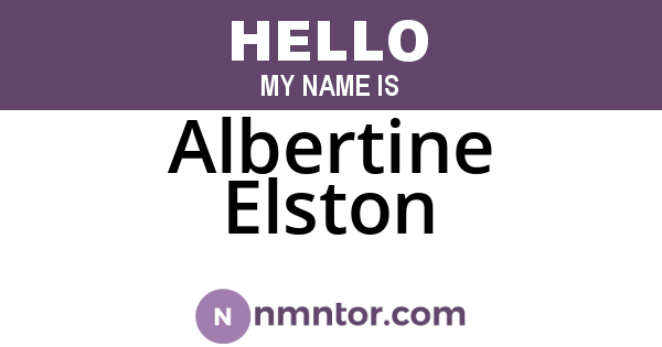 Albertine Elston