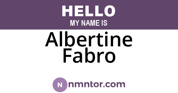 Albertine Fabro