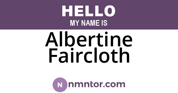 Albertine Faircloth