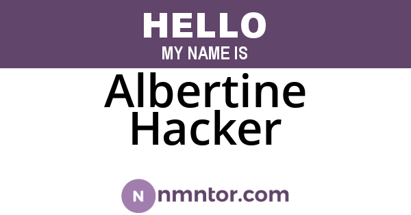 Albertine Hacker