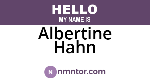 Albertine Hahn