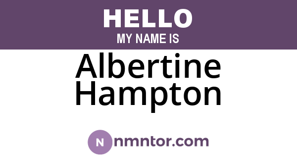 Albertine Hampton