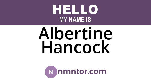 Albertine Hancock