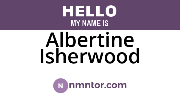 Albertine Isherwood