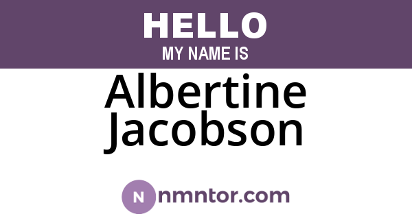 Albertine Jacobson