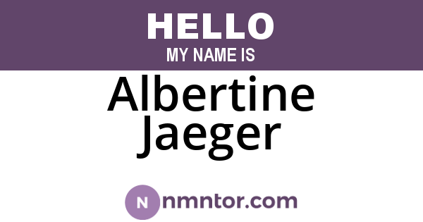 Albertine Jaeger