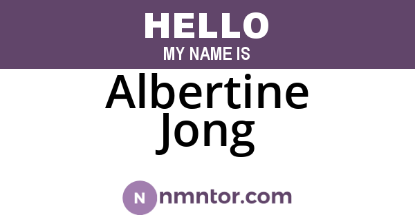 Albertine Jong