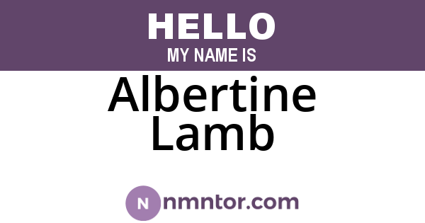 Albertine Lamb