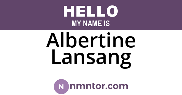 Albertine Lansang