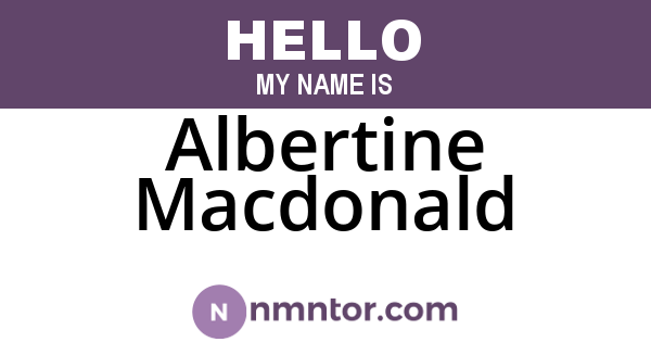 Albertine Macdonald