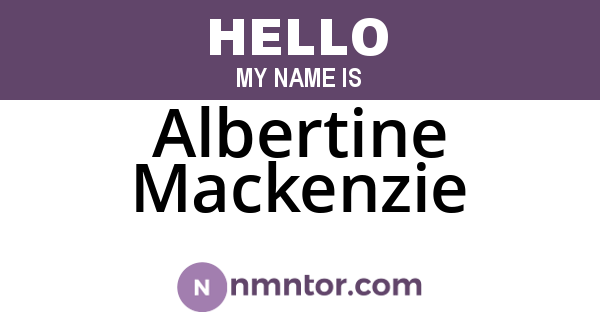 Albertine Mackenzie