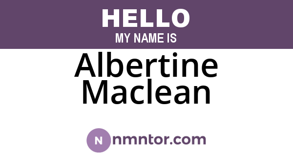 Albertine Maclean