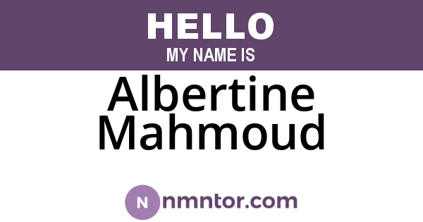 Albertine Mahmoud