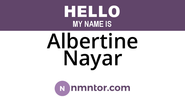 Albertine Nayar