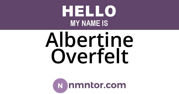 Albertine Overfelt