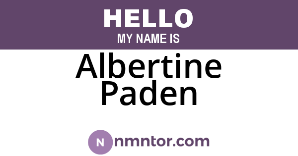 Albertine Paden