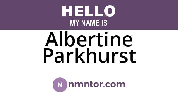 Albertine Parkhurst