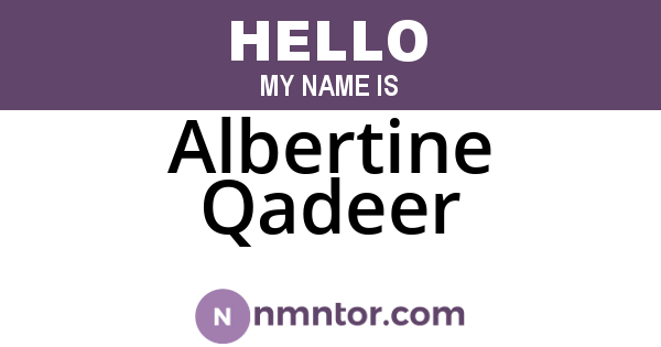 Albertine Qadeer
