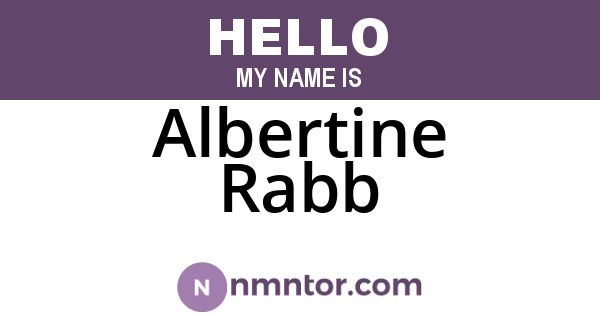 Albertine Rabb