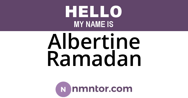 Albertine Ramadan