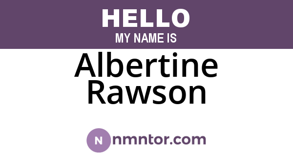 Albertine Rawson