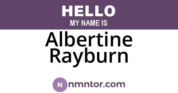 Albertine Rayburn