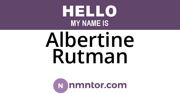 Albertine Rutman