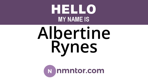 Albertine Rynes