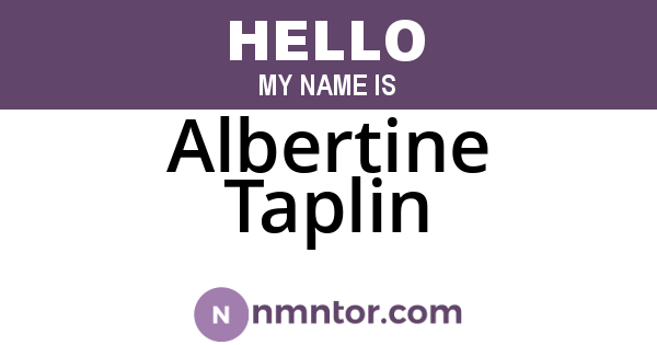 Albertine Taplin