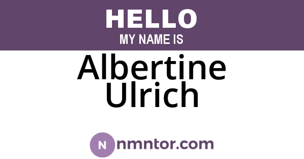 Albertine Ulrich