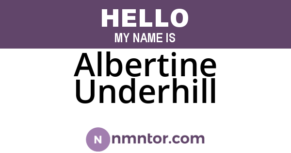 Albertine Underhill