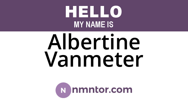 Albertine Vanmeter