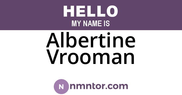 Albertine Vrooman