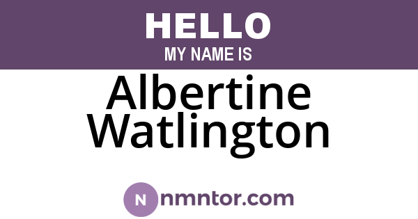 Albertine Watlington