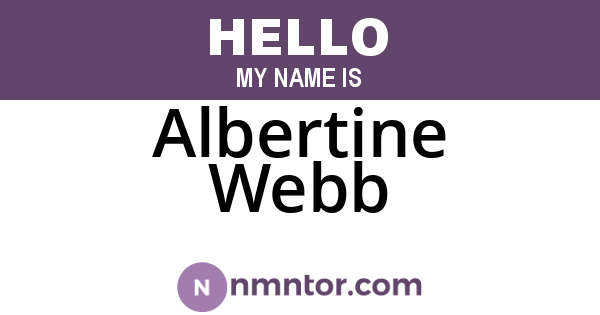 Albertine Webb