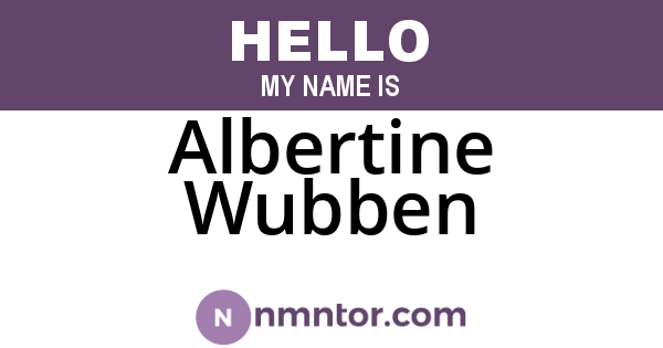 Albertine Wubben