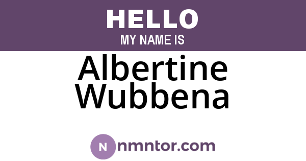 Albertine Wubbena