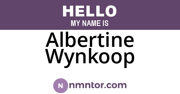 Albertine Wynkoop