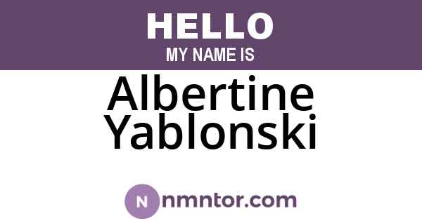 Albertine Yablonski