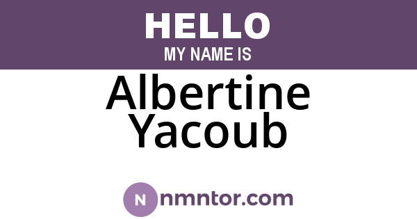 Albertine Yacoub