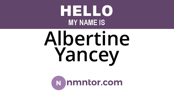 Albertine Yancey